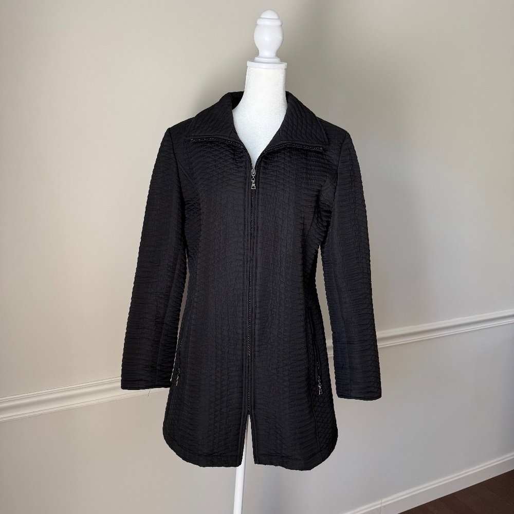 Gallery Jacket Womens Small Black Quilted Full Zip Lined Size Small